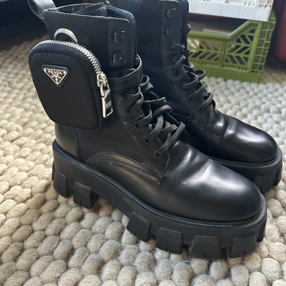 Prada lug sole combat boots